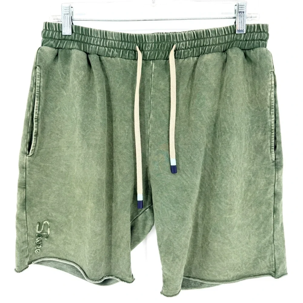 Shore San Diego Shorts Drawstring Lounge Beach In Olive Green Size M Casual